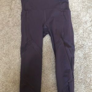 Lululemon purple crop mesh leggings! With pockets!